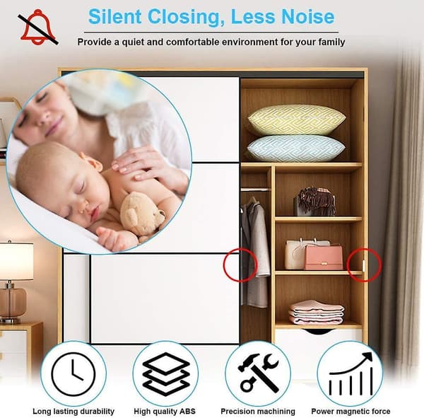6 Pcs Magnetic Door Catch Push Open Magnetic Touch Latch