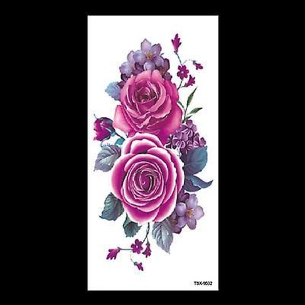 Beauty 1 Pcs Make Up Fake Temporary Tattoos Stickers Rose Flowers Arm Shoulder Tattoo Waterproof Women Big Flash Tattoo On Body TY803