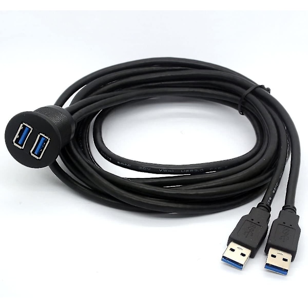 Centbest USB 3.0 Innfelt Monteringskabel, Dobbel USB Innfelt Dashbordpanelmontering Ca