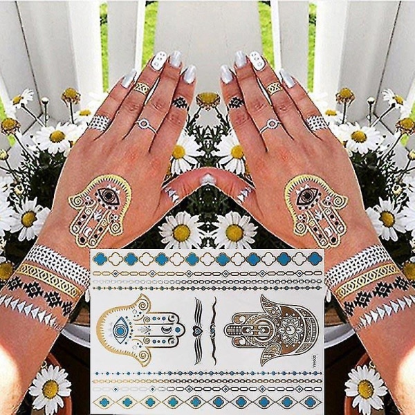 Flash Metallic Waterproof Tattoo Gold ,silver - Women Fashion Design Temporary YH058