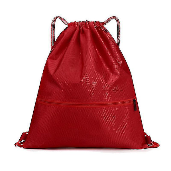 Unisex Drawstring Bag Sports Gym Daypack Swimming School Backpack Beach Travel Shopping Pack Burgundy Small Small