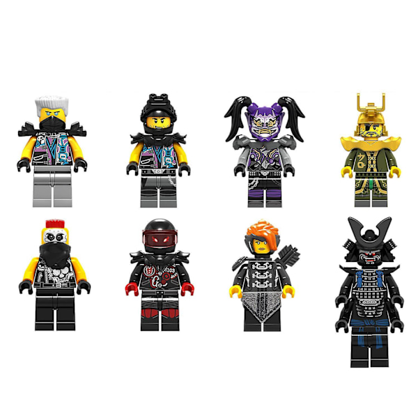 8pcs Phantom Ninja Series Violet Hutchins Kamandu Children's Assembled Building Block Toy
