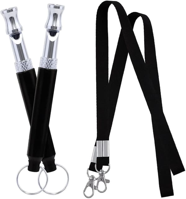 Dog Whistle, Professional Ultrasonic Dog Whistle To Stop Barking, Adjustable Frequency, Mute Recall Training Tool, Puppy Training Set, (2-pack)