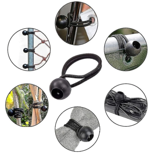 30pcs Elastic Tensioner, Rubber Bungee Tensioners With Ball, For Tarpaulin