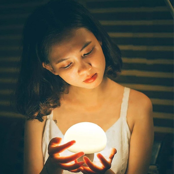 LED Natlampe Sød Svampeklaplampe Silikone USB Natlampe Magnetisk Berøringssensor Atmosfære Lampe Soveværelse Sengelampe