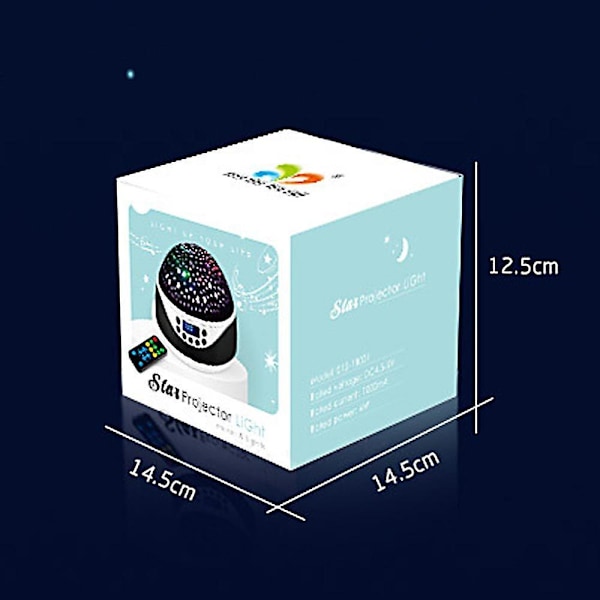 Starry Sky Projector Led Rotating Moon Room Decor Night Light Bedside Lamp With Music Black