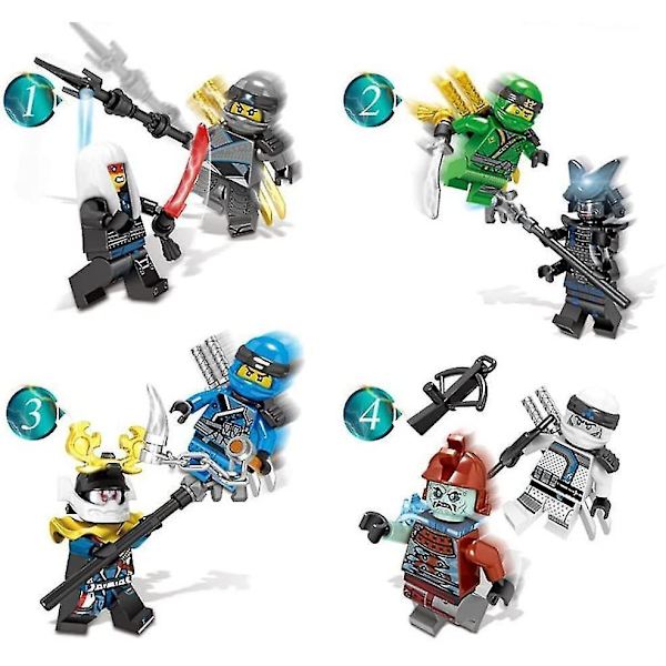 24 stk. Ninja Minifigurer Sæt Action Figur Anime Shinobi Dukke Børnelegetøj Fødselsdagsfest Gaver Til Voksne Og Børn Drenge Piger