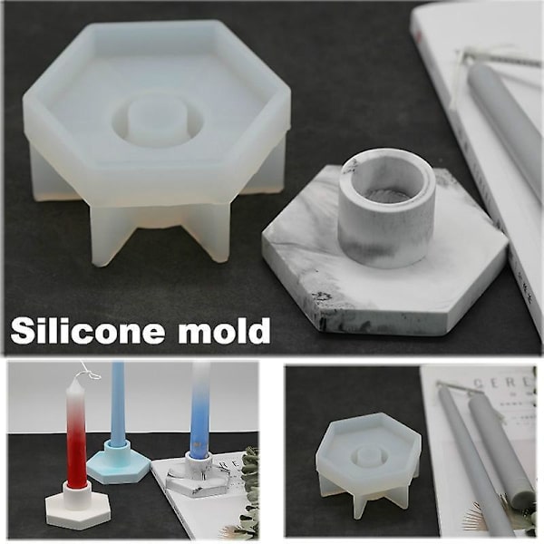 Hexagonal Pole Candle Holder Mold Long Pole Candle Holder Diy Aromatherapy Candle Gypsum Candle Holder Silicone Mold