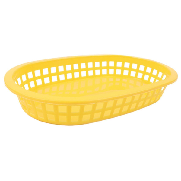 100 stk./50 stk. Madkurv Oval Form Service Plastik Pommes Frites Fastfood Opbevaringsplader Til Restaurant Yellow 50 Pcs