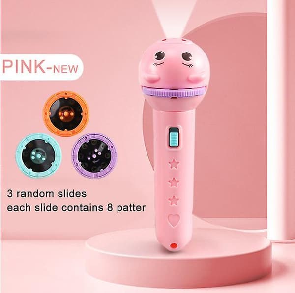 Baby Sleeping Story Book Flashlight Projector Torch Lamp Toy Blue