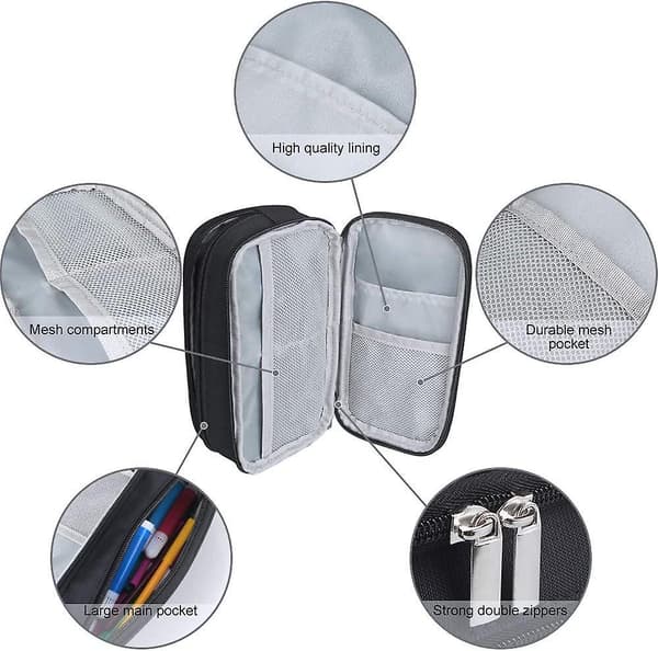 Pencil Case, Large Capacity Pencil Cases Pen Case High Storage Pencil Bag Pouch With Big Compartments