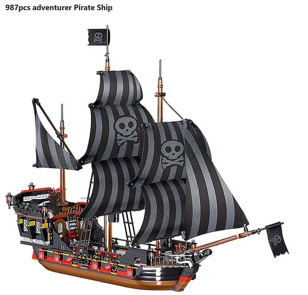 The Eternity Black Pirate Ship Model Building Blocks  Toys