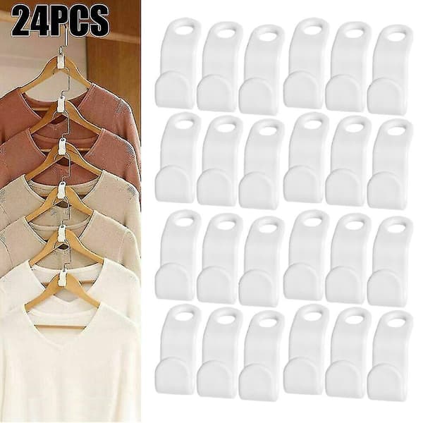 Clothes Hanger Connector Hooks Cascading Home Closet Clip Space Saving Organizer 24PCS