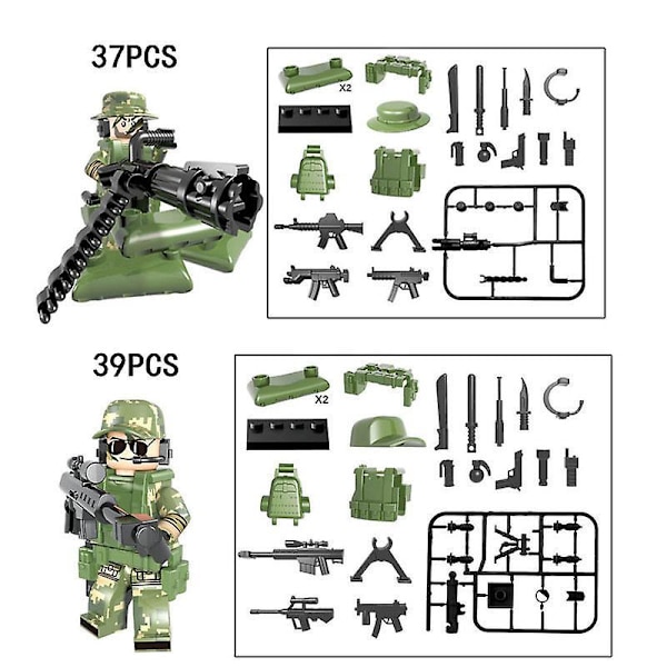 Militære Byggeklodser 6 stk. Camouflage Geely Tøj Cf Gennem Ildlinjen Våben og Udstyr DIY Samlede Byggeklodser Minifigurer