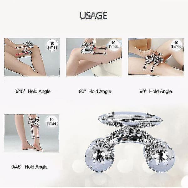 4d Roller Massager Solar Micro Shaping Anti Cellulite Roller Beauty Care|massage Roller(silver)