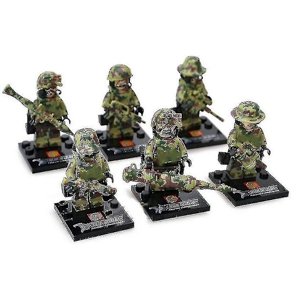 Falcon Commando Minifiguuri Kokoamisnukke Lelu Sotilaalliset Rakennuspalikat 6kpl