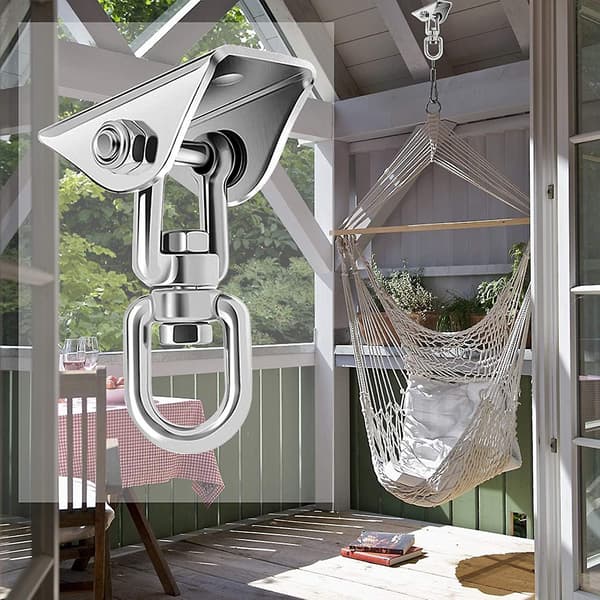 Heavy Duty Stainless Steel Ceiling Hook, 360 Rotation Hanging Swing Hook, Ceiling Bracket Mount Hook