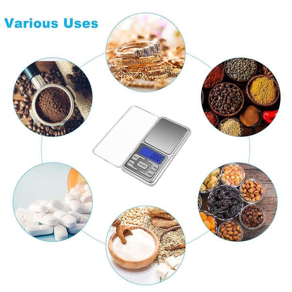 Digital Pocket Scale 500g 0.01g Multifunctional Mini Food Scale, Jewelry Scale, Tare Function, For Kitchen, Cafe