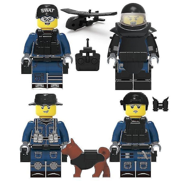 22 kpl Sotilaspoliisi Rakennuspalikat Minifiguuri Tee-se-itse Pieniä Hiukkasia Koottu Nukke Koristeet Pojat Koulutuslelut