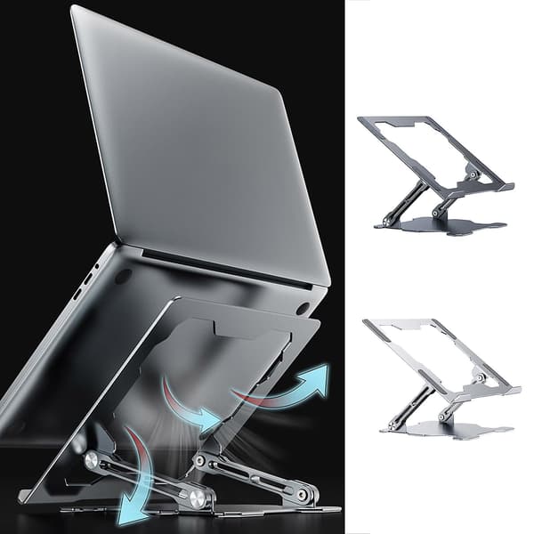 Ergonomisk Laptop Stand i Aluminium med Varmeventilations Laptop Løft til 99% af Laptops Silver