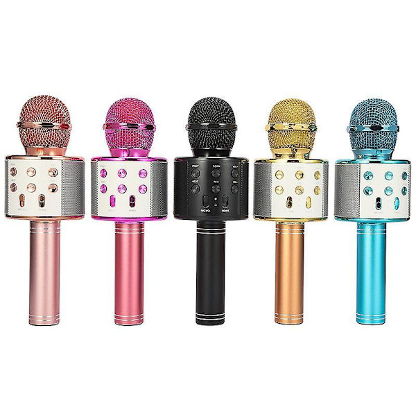Bluetooth Microphone Speaker Handheld Microphone Karaoke Mic Music Player Singing Recorder Pink