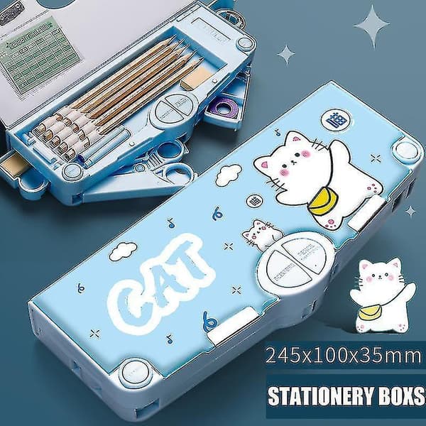 Multifunction Pencil Case Stationery Organizer Box Cute Pattern School Supplies 1