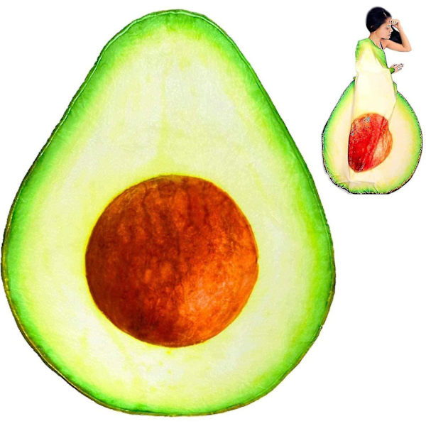 Avocado Plys Tæppe Blødt Flanell Tegnefilm Frugt Sofa Tæppe 150 x 180 cm Børn Voksen