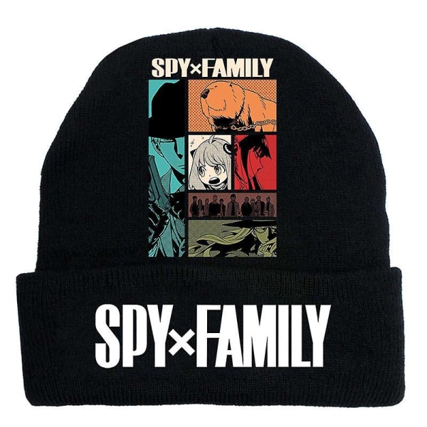 Fashion Trend Classic Winter Warm Knit Hat Beanie Cap For Children Adult Adolescents Cap New Japanese Anime Spy X Family Pattern black-B