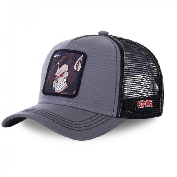 Dragon Ball Naruto Anime Mesh Cap Pop Style Patch Trucker Cap Curved Brim Baseball Cap-style 1