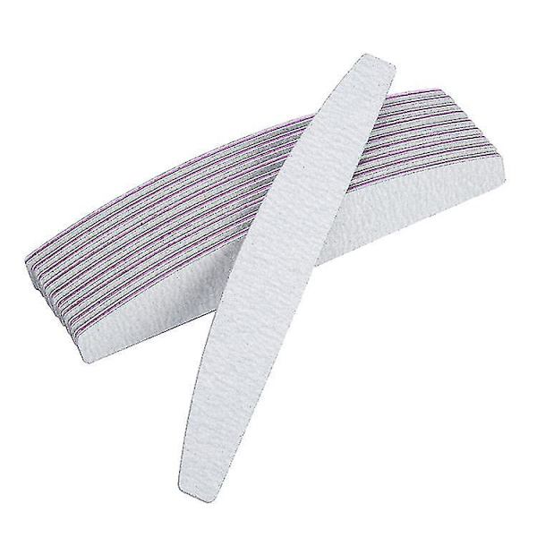 25pcs/lot Nail Art Sanding Buffer Files 100/180 Grits Half Moon Nail File Grinding