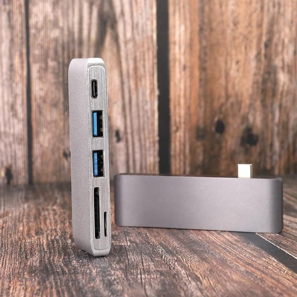 5 i 1 USB Adapter farve Sølv