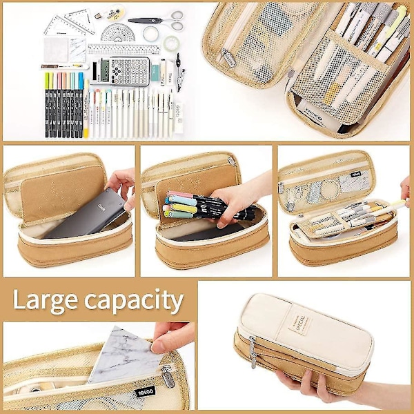 Large-capacity Pencil Case Storage Box brown