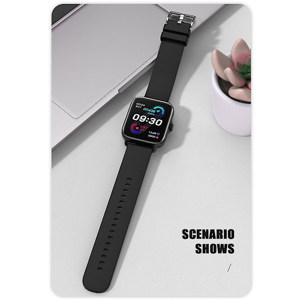 Smart Watch For Men Women 1.7" Fitness Tracker Smartwatch Waterproof Pink black