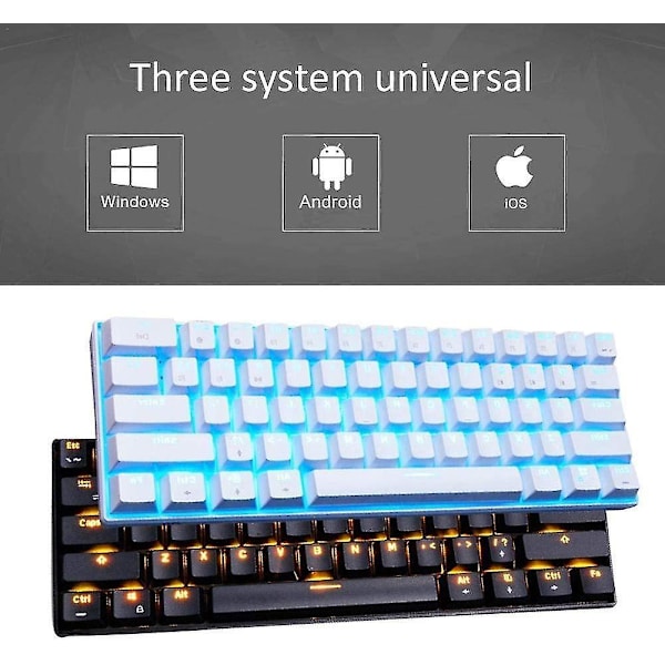 Gaming Keyboard, Rk61 Dual-mode Bluetooth Mechanical Keyboard (wired / Wireless), With Led Backlight, Standby For 360 Hours, For Computer, Mobile Phon