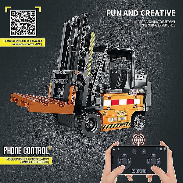 Technical Remote Control Electric Forklift Building Blocks App Rc Cars Engineering Vehicle Bricks Educational Toys For Childrenwithout Original Box