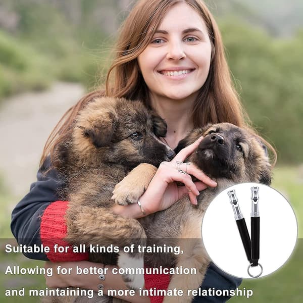 Dog Whistle, Professional Ultrasonic Dog Whistle To Stop Barking, Adjustable Frequency, Mute Recall Training Tool, Puppy Training Set, (2-pack)