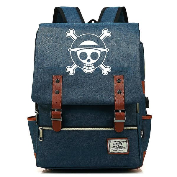 One Piece Luffy White Beard Luo Junior Student Schoolbag USB Color-6