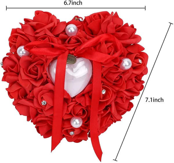 Heart Shaped Ring Bearer Box For Wedding Ceremony Supplies Engagement Proposal Red
