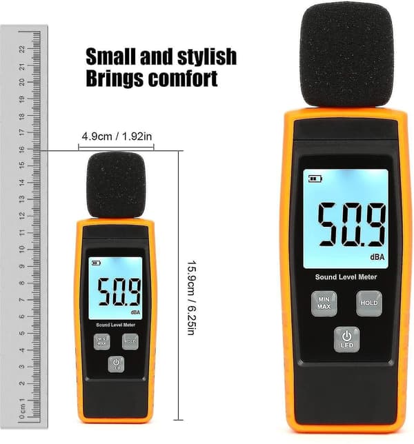 Digital Sound Level Meter Handheld Sound Level Meter With Programmable Alarm Value Function, 30-130db(a) Decibel Noise Meter Tester Measureme