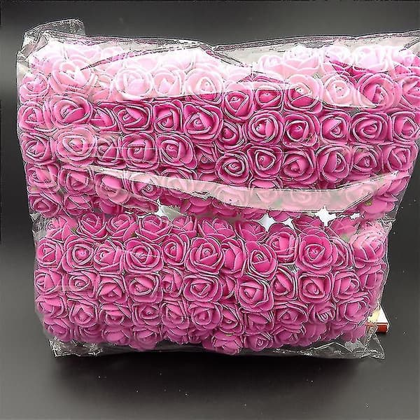 144 Pcs/ Pack Mini Foam Artificial Rose Flower Bouquet Wedding Decor Craft Supplies Blue