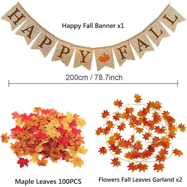 Efterår Græskar Sækkelærred Banner Efterår Sækkelærred Banner Buffalo Plaid Græskar Krans Thanksgiving Høst