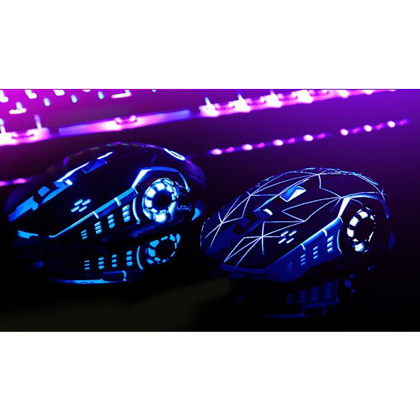 Wireless Gaming Mouse Rgb Backlit, Rechargeable, 6 Programmable Buttons Star black