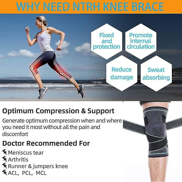 Knee Brace, Arthritis And Meniscus Tear Knee Brace Adjustable Knee