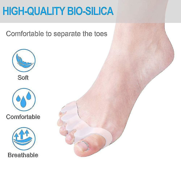 4 Pcs Toe Separators For Overlapping Toes And Restore Crooked Toes White