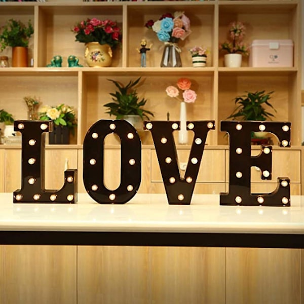 Led  Letter Lights New Design Light Up Black Letters For Events Wedding Party Birthday Home Bar Diy Decoration B091-361 K