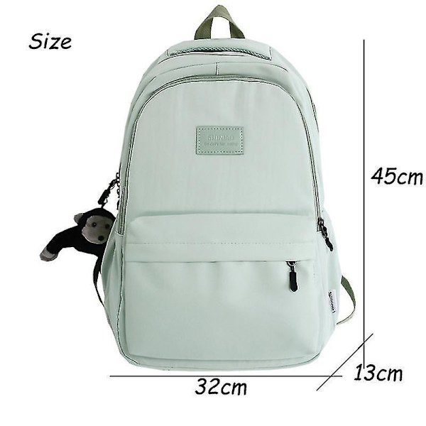 Naisten Reppu, Yksivärinen, Useita Taskuja, Rento, Matkustusreppu, Korkea Laatu, Koululaukku Teini-ikäiselle Tytölle, Kirjakaukalo Beige White Only bag