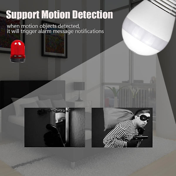360 Panorama 1080p Ir Camera Bulb Wifi Fisheye Cctv Security Camera