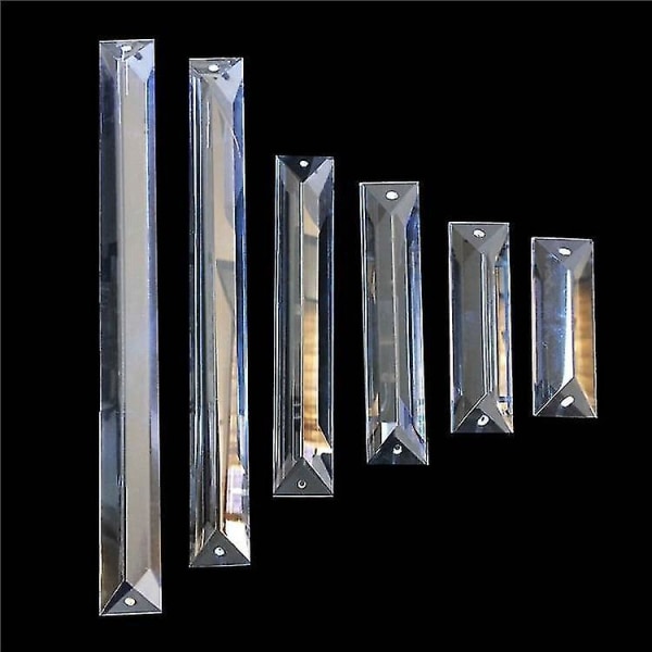 Glass Rectangle Hanging Crystal Chandelier Prism Drop Pendant In For Lighting 150mm 2 holes