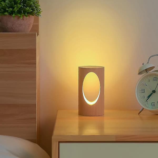 LED Wood Desk Lamp Night Light