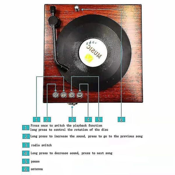 Retro Grammofon Bluetooth Audio Pluggable Tf Kort U Disk Multi-kanal Radio Højttaler
